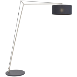 Merano Ravenna Black Cotton Fabric Shade Matt Nickel Plate Floor Lamp - Size: 50 x 160 x 192.5cm - Wilko - thumbnail 4