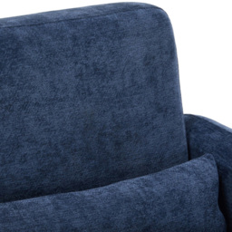 Living and Home Blue Chenille Upholstered Accent Chair with Lumbar Pillow - Size: Single - Wilko - thumbnail 4