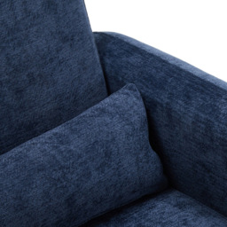 Living and Home Blue Chenille Upholstered Accent Chair with Lumbar Pillow - Size: Single - Wilko - thumbnail 5