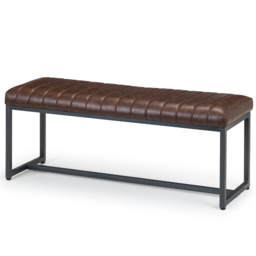 Julian Bowen Brooklyn 2 Seater Brown Dining Bench - Size: 41 x 121 x 47cm - Multi - Wilko - thumbnail 3