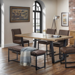 Julian Bowen Brooklyn 2 Seater Brown Dining Bench - Size: 41 x 121 x 47cm - Multi - Wilko - thumbnail 7