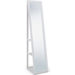 Julian Bowen Fresco White 2 Shelf Long Mirror Floor Cabinet - Size: 155 x 36cm - Wilko - thumbnail 4