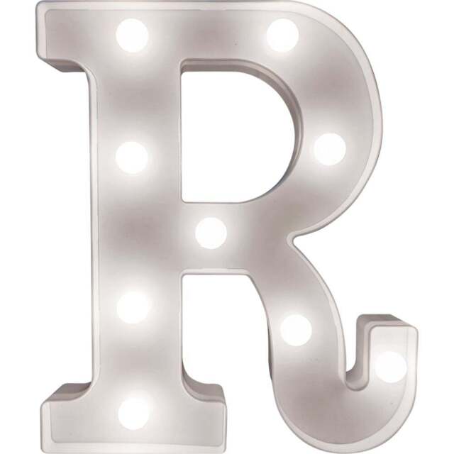 St Helens Battery Operated 3D LED Letter R Light - Size: 14 x 3 x 22cm - White - Wilko - image 1