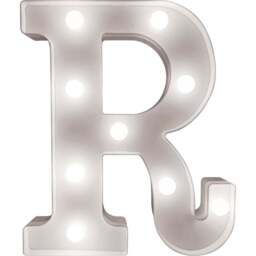 St Helens Battery Operated 3D LED Letter R Light - Size: 14 x 3 x 22cm - White - Wilko