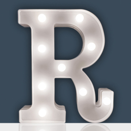 St Helens Battery Operated 3D LED Letter R Light - Size: 14 x 3 x 22cm - White - Wilko - thumbnail 3