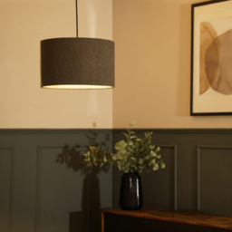 ValueLights Reni Charcoal Boucle Medium Shade - Size: 20 x 35.5 x 35.5cm - Grey - Wilko - thumbnail 3