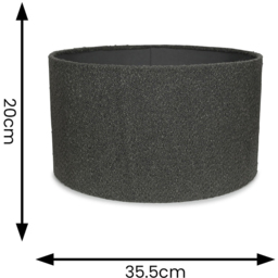 ValueLights Reni Charcoal Boucle Medium Shade - Size: 20 x 35.5 x 35.5cm - Grey - Wilko - thumbnail 7