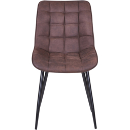 Alba Set of 2 Brown Suede Effect Plush Padded Dining Chairs - MCC - Wilko - thumbnail 3