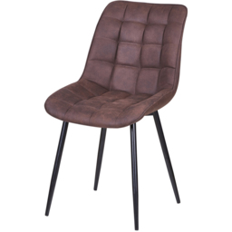 Alba Set of 2 Brown Suede Effect Plush Padded Dining Chairs - MCC - Wilko - thumbnail 4