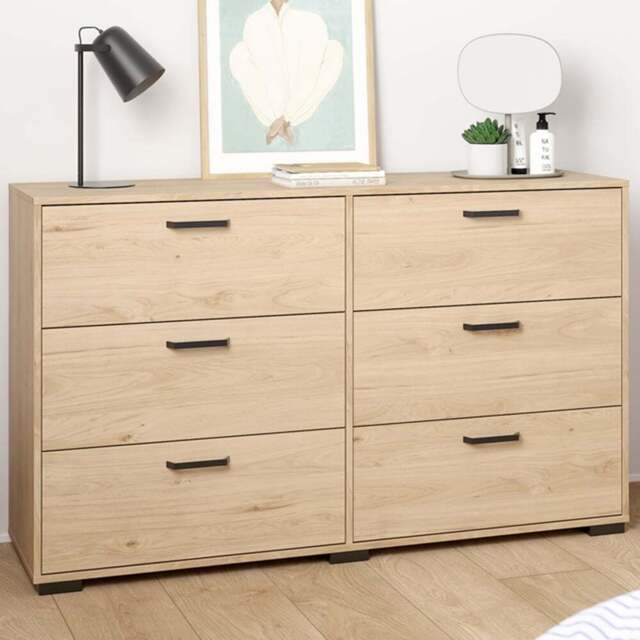 Florence Sofia 6 Drawer Jackson Hickory Chest of Drawers - Brown - Furniture To Go - Wilko - image 1