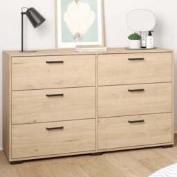 Florence Sofia 6 Drawer Jackson Hickory Chest of Drawers - Brown - Furniture To Go - Wilko - thumbnail 1