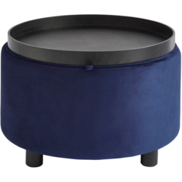 GFW Leylani Midnight Blue Tray Table Storage Stool - Size: 37 x 56 x 56cm - Wilko - thumbnail 4