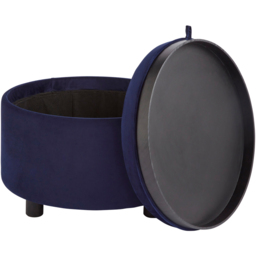 GFW Leylani Midnight Blue Tray Table Storage Stool - Size: 37 x 56 x 56cm - Wilko - thumbnail 5
