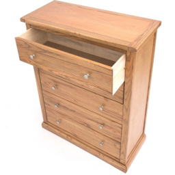 Cabinet Bits Salerno 5 Drawer Brown Chrome Knob Chest of Drawers - Wilko - thumbnail 6