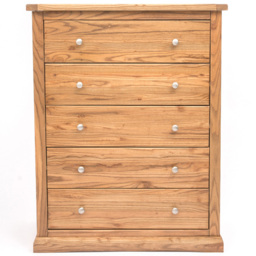 Cabinet Bits Salerno 5 Drawer Brown Chrome Knob Chest of Drawers - Wilko - thumbnail 3