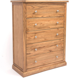 Cabinet Bits Salerno 5 Drawer Brown Chrome Knob Chest of Drawers - Wilko - thumbnail 4