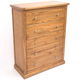 Cabinet Bits Salerno 5 Drawer Brown Chrome Knob Chest of Drawers - Wilko - thumbnail 5