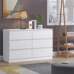 FWStyle Carlton 6 Drawer Matt White Chest of Drawers - Wilko - thumbnail 5