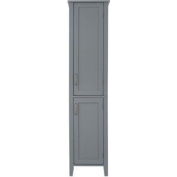 Teamson Home Mercer 2 Door Mid Century Modern Wooden Linen Tower Cabinet - Size: 159.4 x 38.1 x 33.0cm - Grey - Wilko - thumbnail 3