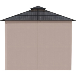 Outsunny 3 x 3m 2-Tier Khaki Hardtop Gazebo with Curtains - Size: 34.5 x 110 x 320cm - Multi - Wilko - thumbnail 4