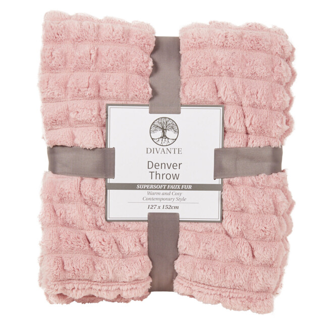 Divante Denver Throw - Blush - Wilko - image 1