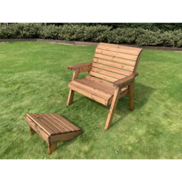Charles Taylor Grand Chair with Footstool - Size: 1 Seater - Brown - Wilko - thumbnail 3