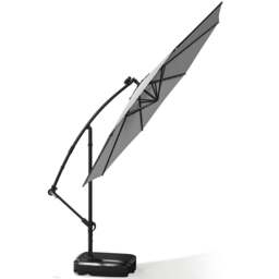 Living and Home Light Grey Crank Lift Solar LED Parasol with Fillable Base 3m - Wilko - thumbnail 4