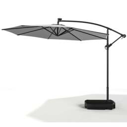Living and Home Light Grey Crank Lift Solar LED Parasol with Fillable Base 3m - Wilko - thumbnail 5
