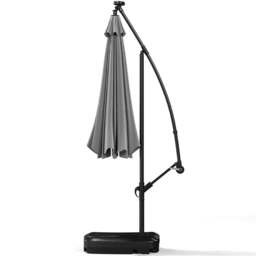 Living and Home Light Grey Crank Lift Solar LED Parasol with Fillable Base 3m - Wilko - thumbnail 6