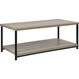 Dorel Elmwood 2 Shelf Weathered Oak Coffee Table - Size: 39 x 103 x 49cm - Grey - Wilko - thumbnail 3