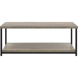 Dorel Elmwood 2 Shelf Weathered Oak Coffee Table - Size: 39 x 103 x 49cm - Grey - Wilko - thumbnail 4