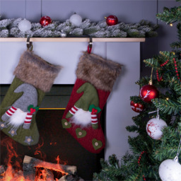 St Helens Christmas Stocking Holder Set of 4 - Size: 115 x 55 x 10cm - Brown - Wilko - thumbnail 3