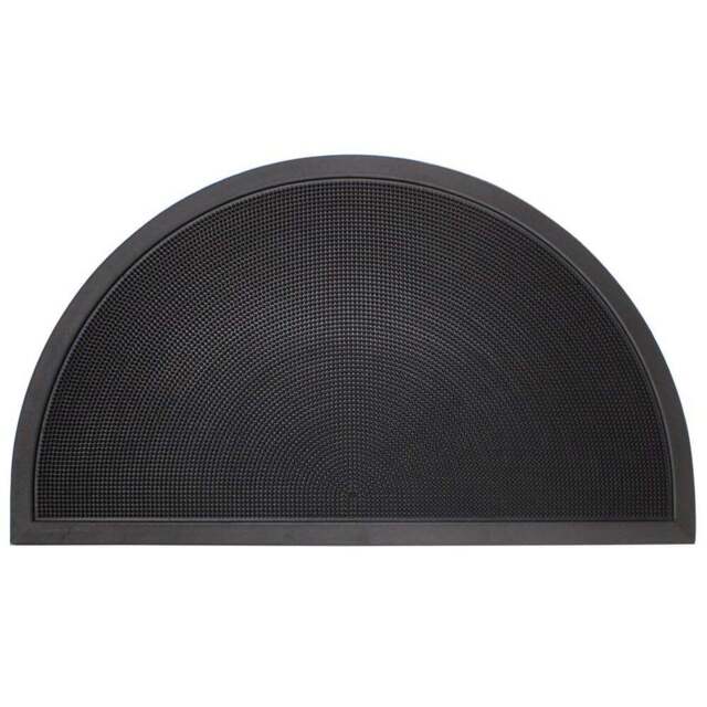 JVL Sesia Black Halfmoon Rubber Scraper Mat 40 x 70cm - JVL Homewares - Wilko - image 1