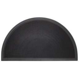 JVL Sesia Black Halfmoon Rubber Scraper Mat 40 x 70cm - JVL Homewares - Wilko