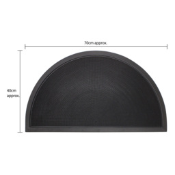 JVL Sesia Black Halfmoon Rubber Scraper Mat 40 x 70cm - JVL Homewares - Wilko - thumbnail 7