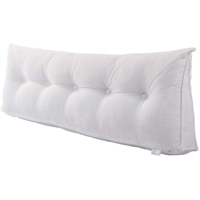 Living and Home Beige Corduroy Wedge Headboard Pillow with Side Pocket 150 x 20cm - Size: 50 x 150 x 20cm - Wilko - image 1