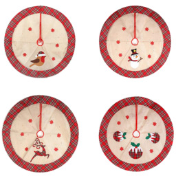 Shatchi Pudding Christmas Tree Skirt 4 Pack - Brown - Wilko - thumbnail 1