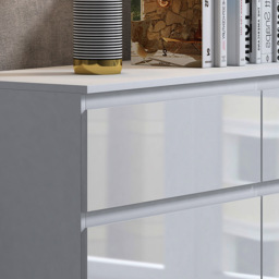 FWStyle Stora 6 Drawer White Gloss Chest of Drawers - Wilko - thumbnail 5