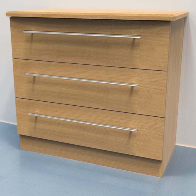 Crowndale Sherwood 3 Drawer Oak Chest of Drawers - Brown - Wilko - image 1