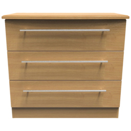 Crowndale Sherwood 3 Drawer Oak Chest of Drawers - Brown - Wilko - thumbnail 3