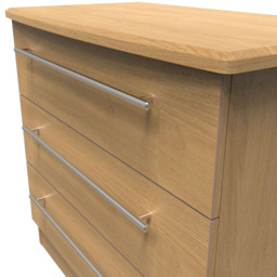 Crowndale Sherwood 3 Drawer Oak Chest of Drawers - Brown - Wilko - thumbnail 6