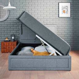 Home Treats Double Grey Ottoman Bed with Mattress - Wilko - thumbnail 6