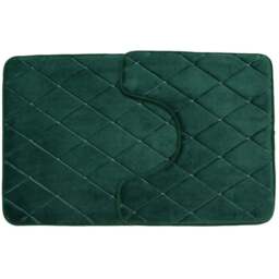 Diamond Bath and Pedestal Mat Set - Emerald - Wilko - thumbnail 1