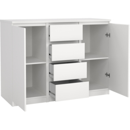 Florence Naia 2 Door 4 Drawer White Sideboard - Size: 90.7 x 120.8 x 50cm - Furniture To Go - Wilko - thumbnail 6