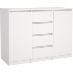 Florence Naia 2 Door 4 Drawer White Sideboard - Size: 90.7 x 120.8 x 50cm - Furniture To Go - Wilko - thumbnail 3