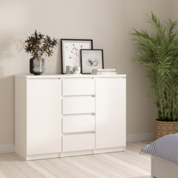 Florence Naia 2 Door 4 Drawer White Sideboard - Size: 90.7 x 120.8 x 50cm - Furniture To Go - Wilko - thumbnail 7