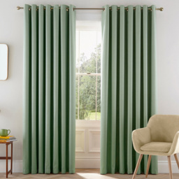 Helena Springfield Eden Lined Sage Curtains 229 x 229cm - Size: W 228 x D 228cm - Wilko
