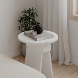 Decortie Chen Round Side Table with White Sculptural Base - Size: 50 x 42 x 42cm - Wilko - thumbnail 4