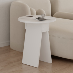 Decortie Chen Round Side Table with White Sculptural Base - Size: 50 x 42 x 42cm - Wilko - thumbnail 5