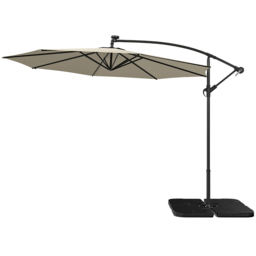 Living and Home Black Cantilever Parasol with Cross Base and Square Base 3m - White - Wilko